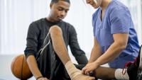 Patient is being examined by a doctor
